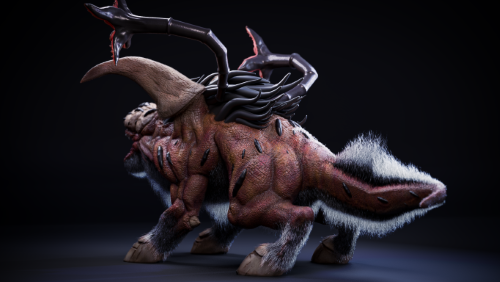 Felhunter creature from World of Warcraft game. Back view